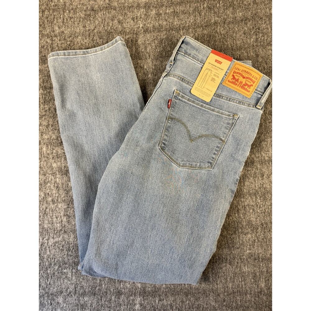 Womens Levis 314 Mid Rise Shaping Straight Blue Jeans 32 32